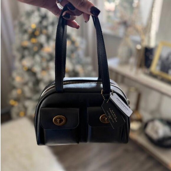 Coach Twin Turnlock Bag 20 in Black - Picture 5 of 5